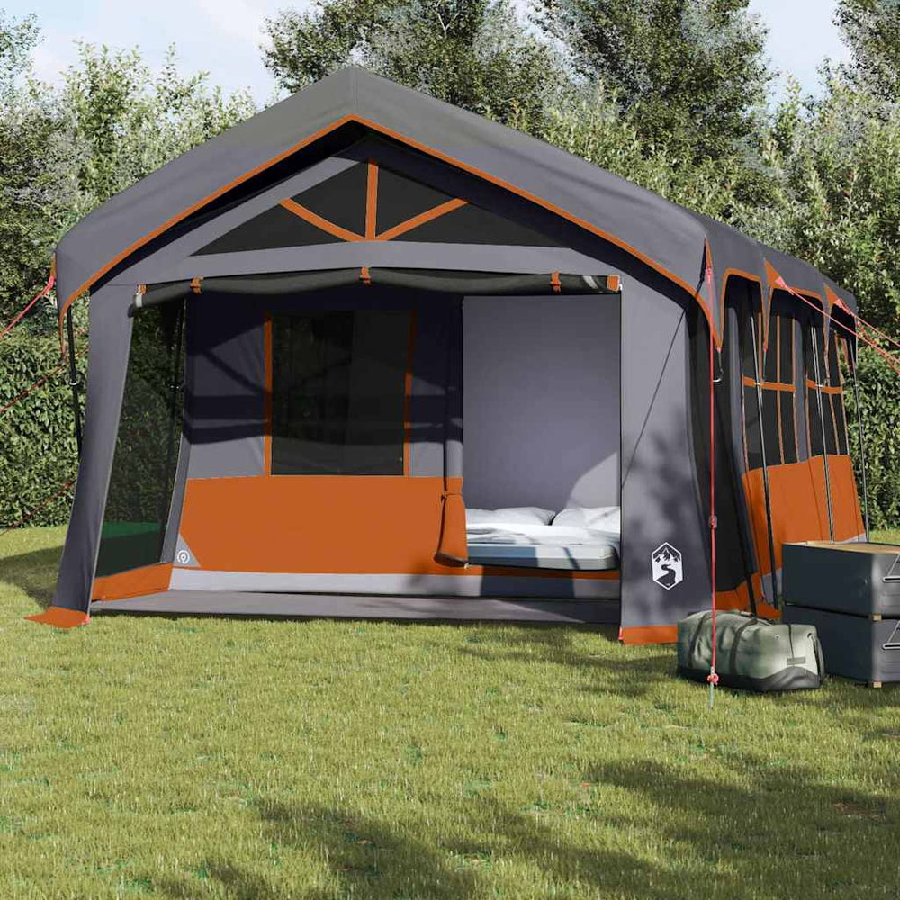 vidaXL Family Tent Grey and Orange 620 x 322 x 240 cm Polyester