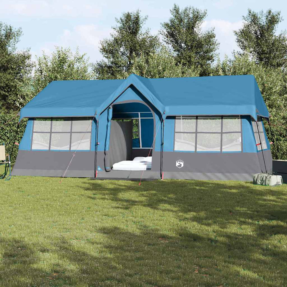 vidaXL Family Tent with Awning Blue and Grey 622 x 295 x 238 cm