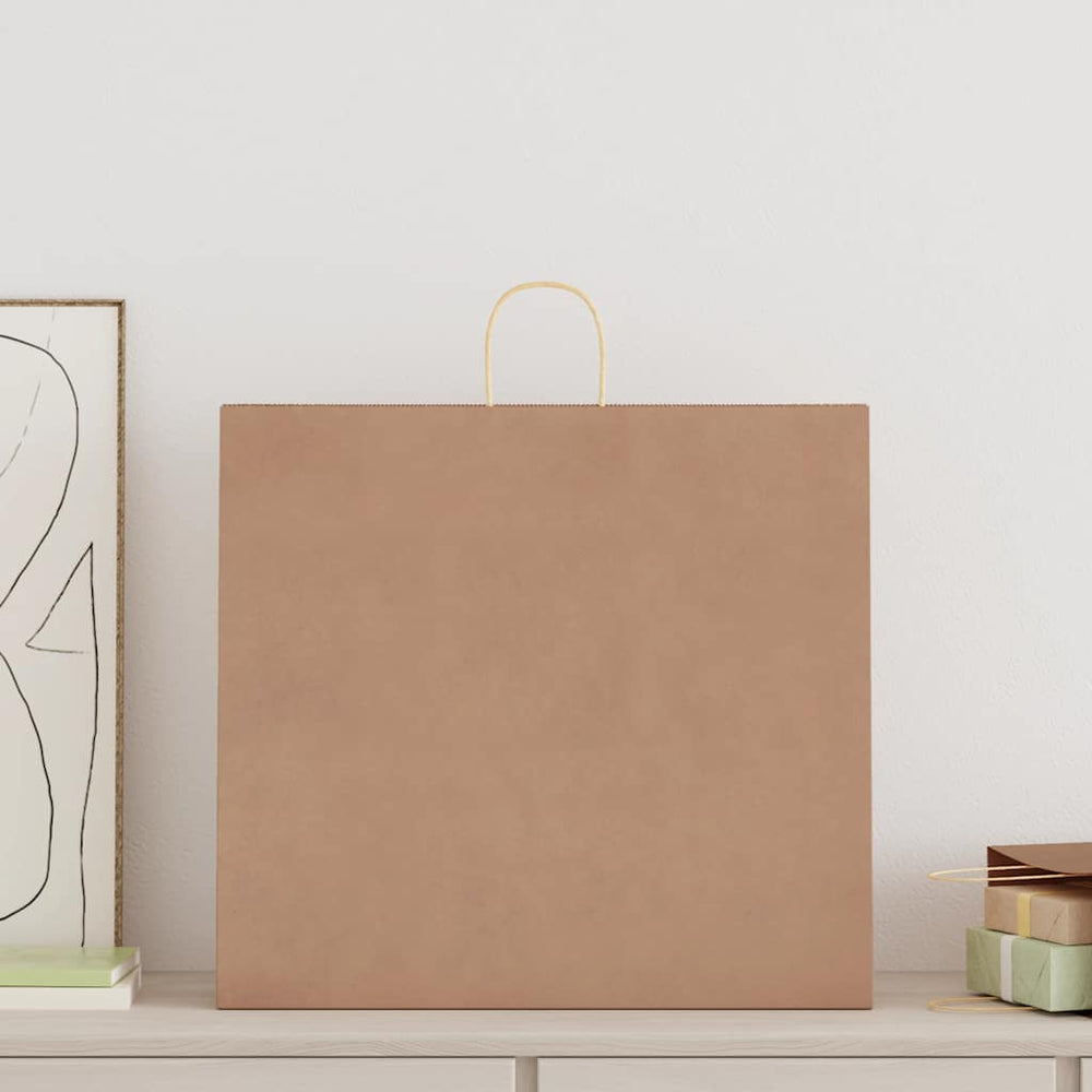 vidaXL Paper Carrier Bags 250 pcs. with Handles Brown 54x15x49 cm