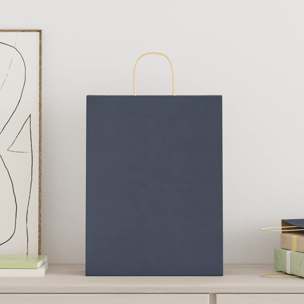 vidaXL Paper Carrier Bags 250 pcs. with Handles Blue 32x12x42 cm