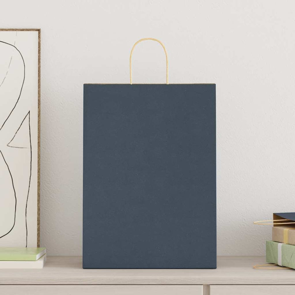 vidaXL Paper Carrier Bags 250 pcs. with Handles Blue 32x17x44 cm