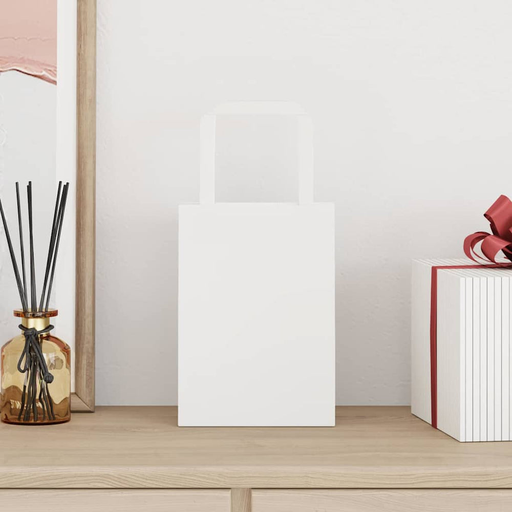 vidaXL Paper Carrier Bags 50 pcs. with Handles White 15x8x21 cm