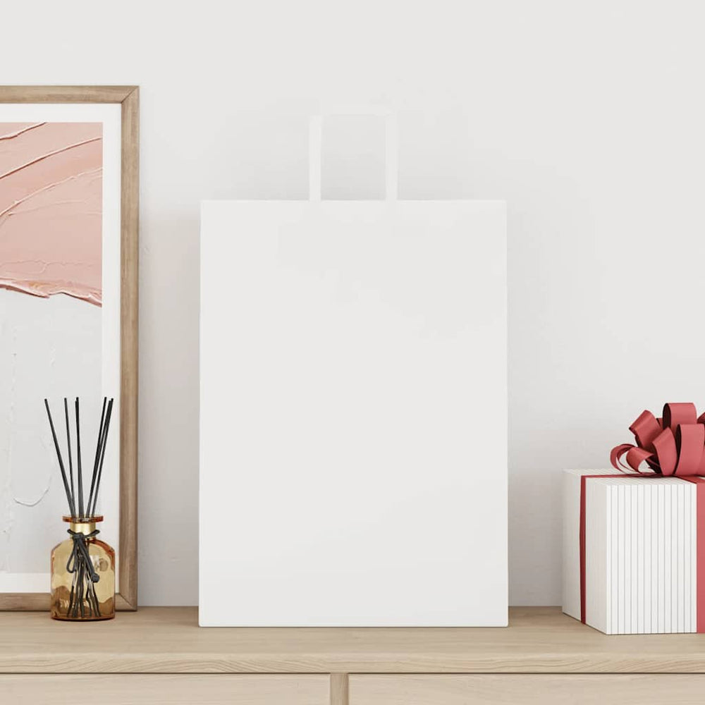 vidaXL Paper Carrier Bags 50 Pcs. with Handles White 32x17x44 cm