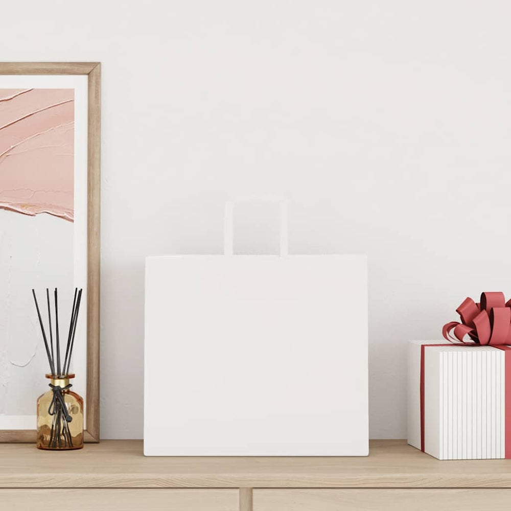 vidaXL Paper Carrier Bags 50 pcs. with Handles White 32x22x28 cm