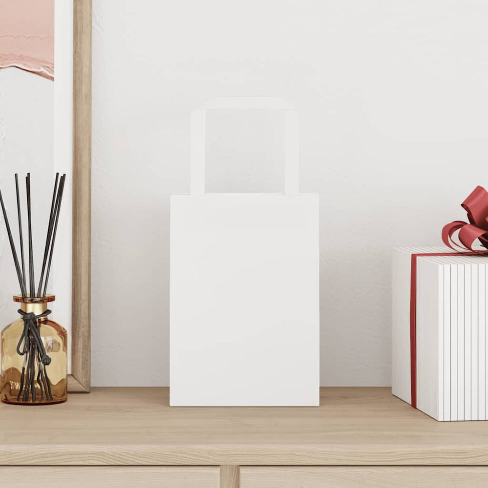 vidaXL Paper Carrier Bags 250 pcs. with Handles White 15x8x21 cm