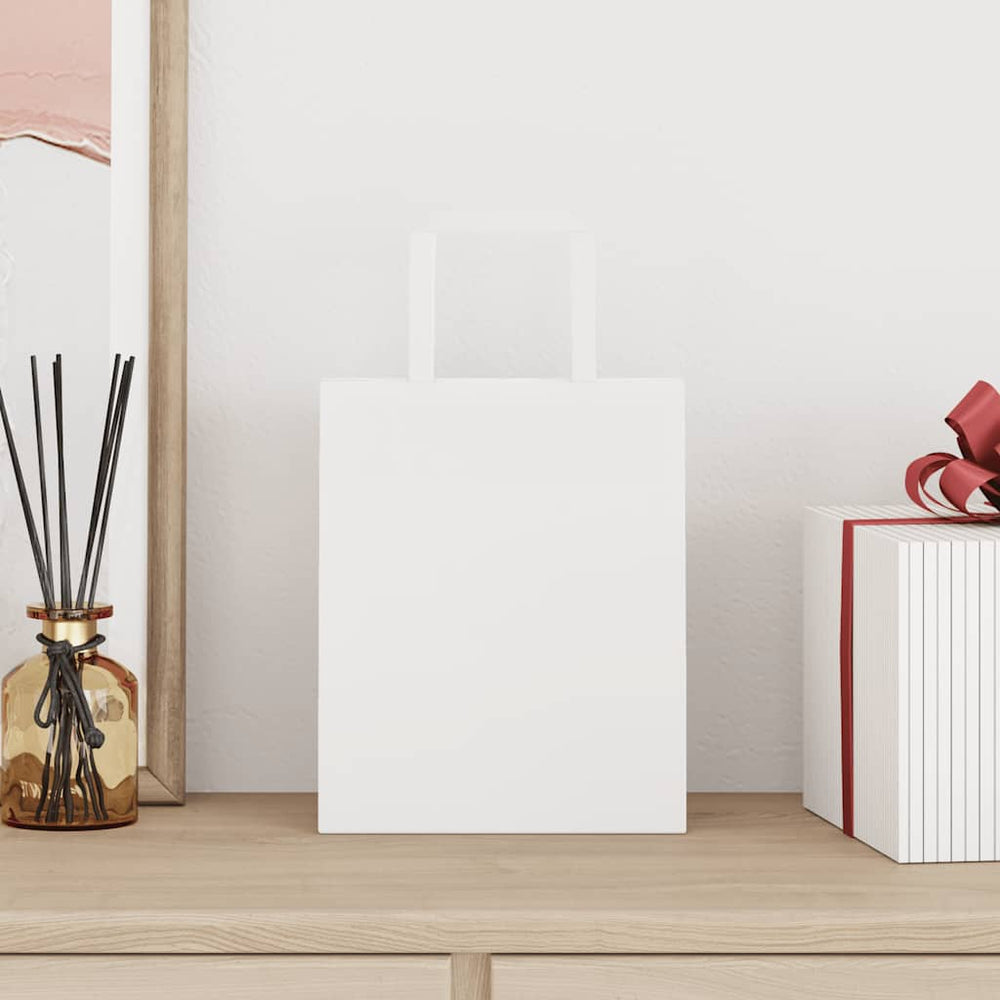 vidaXL Paper Carrier Bags 250 pcs. with Handles White 18x8x22 cm