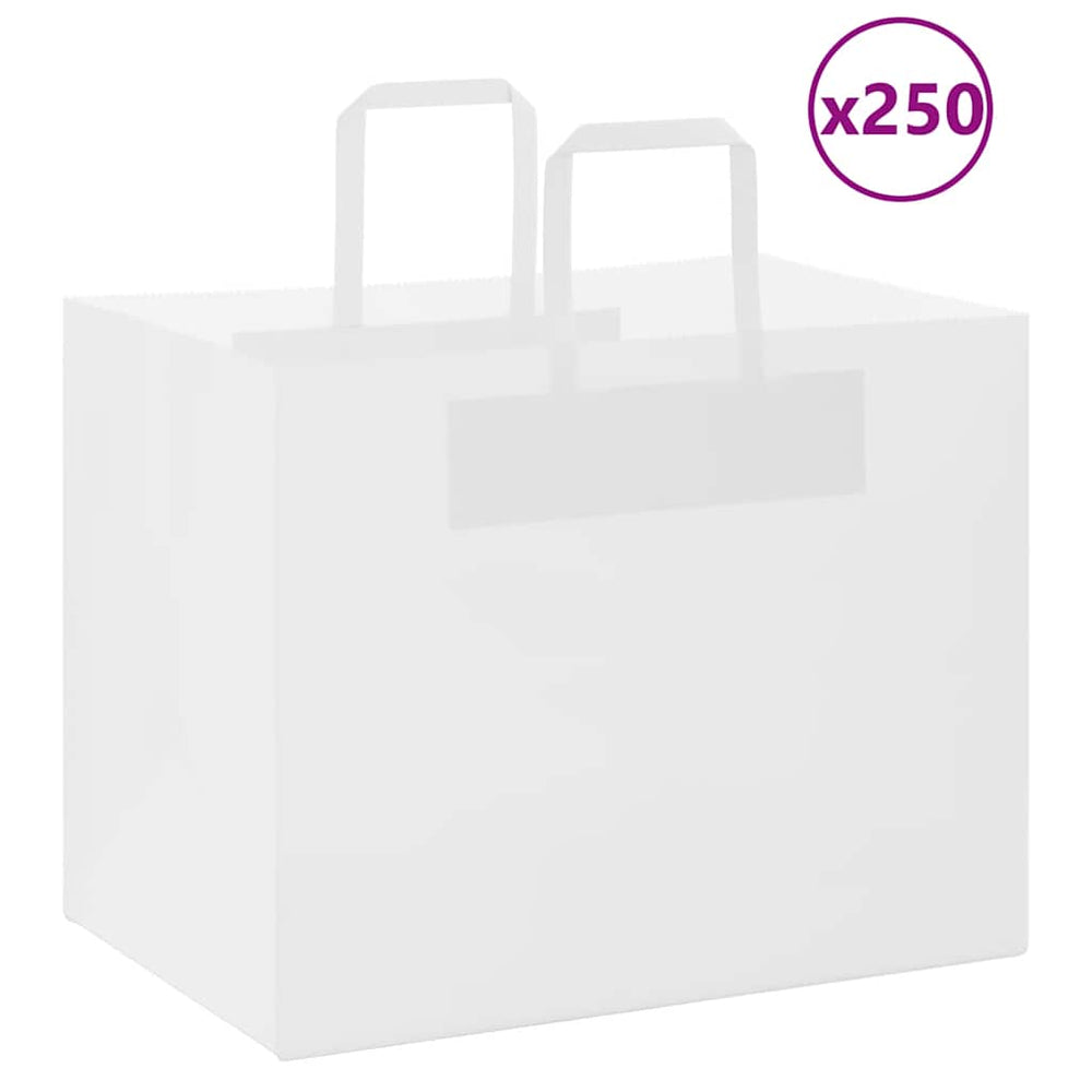 Papiertragetaschen Weiß mit Henkel 32x22x24 cm - 250 Stk.