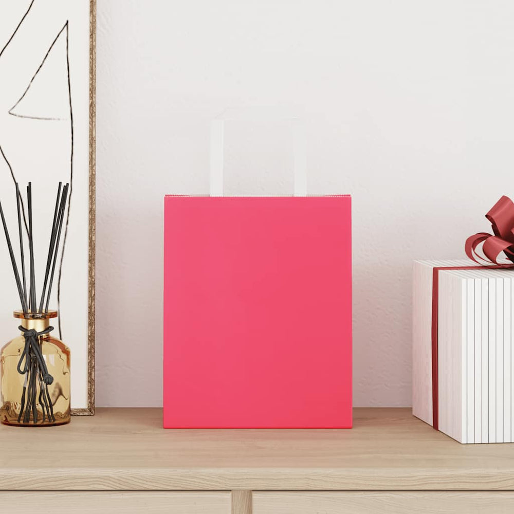 vidaXL Paper Carrier Bags 50 pcs. with Handles Pink 18x8x22 cm