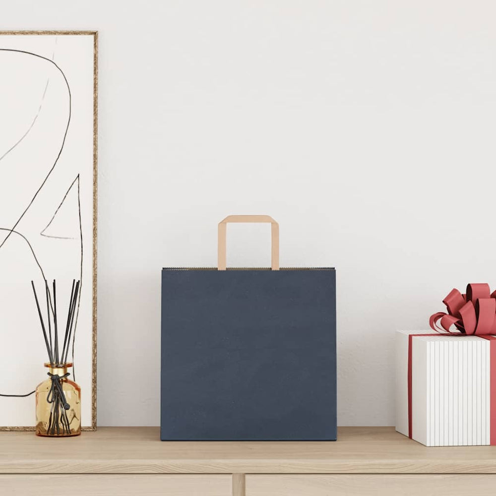vidaXL Paper Bags 50 pcs. with Handles Blue 26x17x25 cm