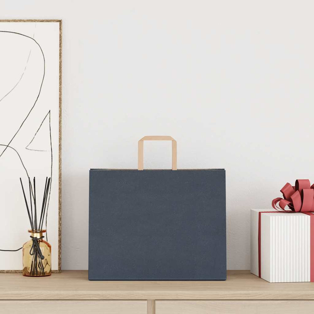 vidaXL Paper Carrier Bags 250 pcs. with Handles Blue 32x22x24 cm