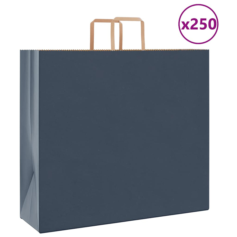 vidaXL Paper Bags 250 pcs. with Handles Blue 54x15x49 cm