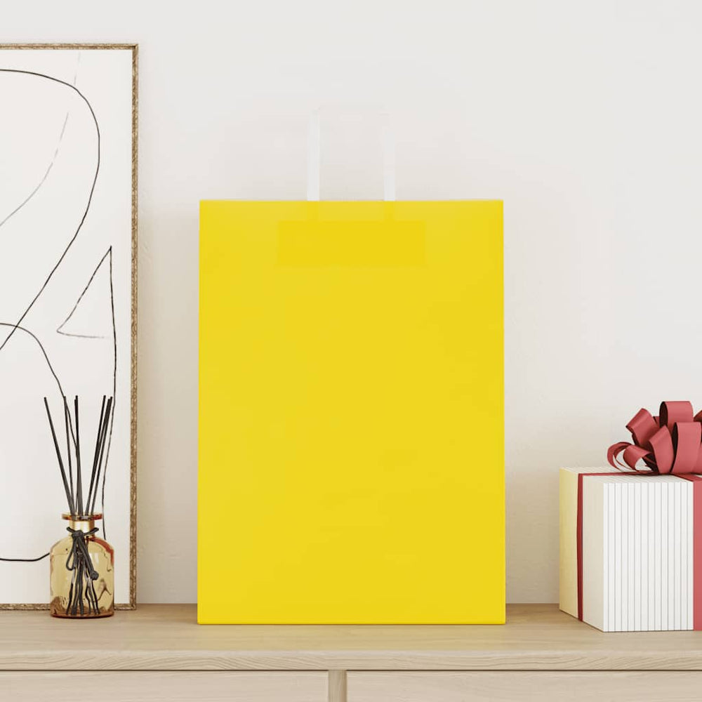 vidaXL Paper Carrier Bags 250 pcs. with Handles Yellow 32x17x44 cm