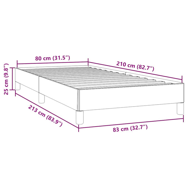 Boxspringbett Hellgrau 80x210 cm Samt Ohne Matratze