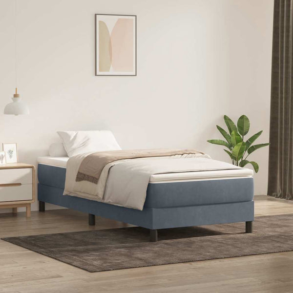 Boxspringbett Dunkelgrau 80x210 cm Samt