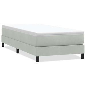 Boxspringbett 90x210 cm Hellgrau Samt
