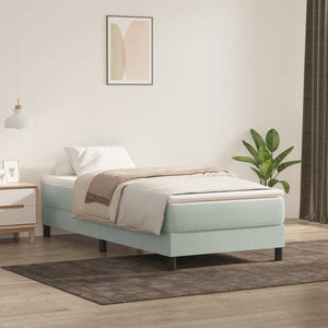Boxspringbett 90x210 cm Hellgrau Samt