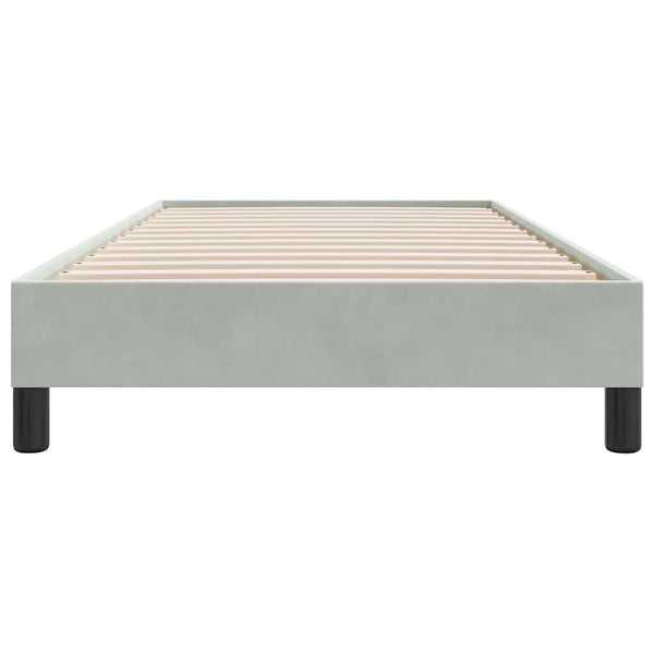 Boxspringbett 90x210 cm Hellgrau Samt