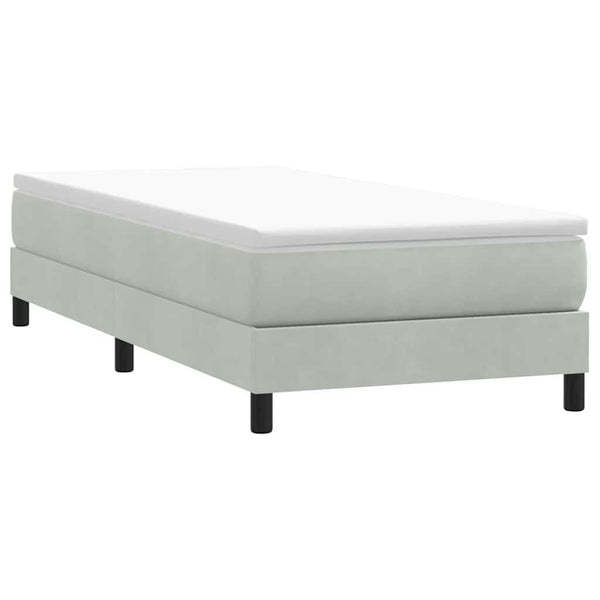 Boxspringbett 90x210 cm Hellgrau Samt