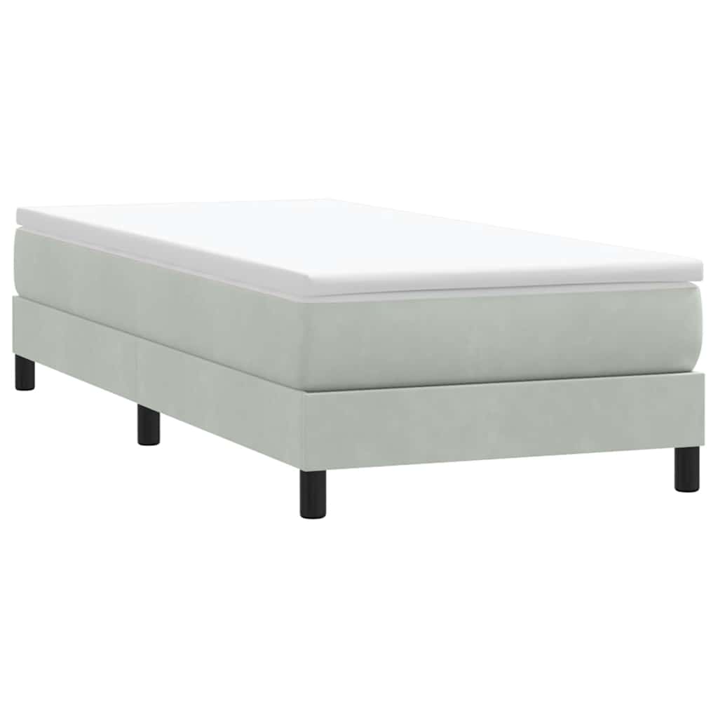 Boxspringbett Hellgrau 100x210 cm Samt