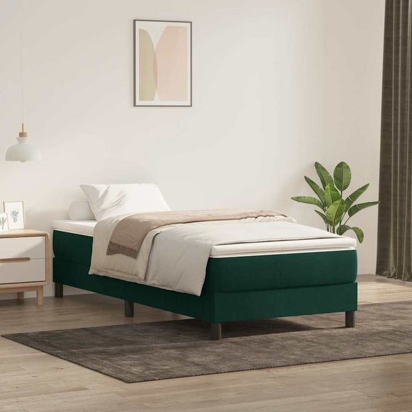 Boxspringbett Dunkelgrün 100x210 cm Samt