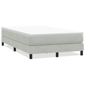 Boxspringbett 120x210 cm Hellgrau Samt