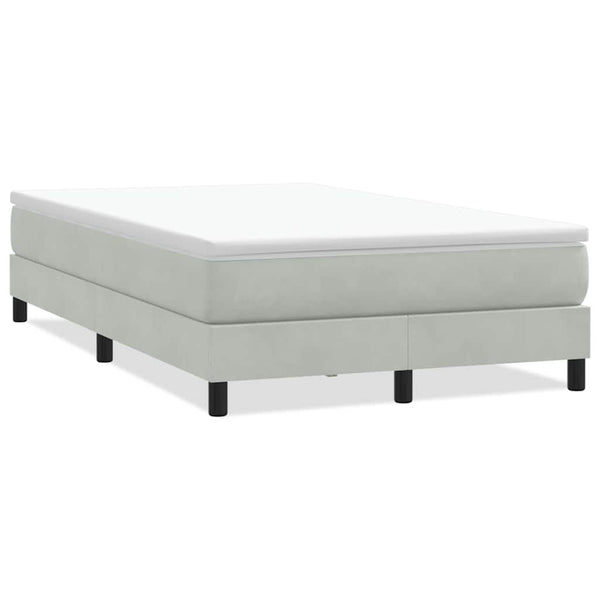 Boxspringbett 120x210 cm Hellgrau Samt
