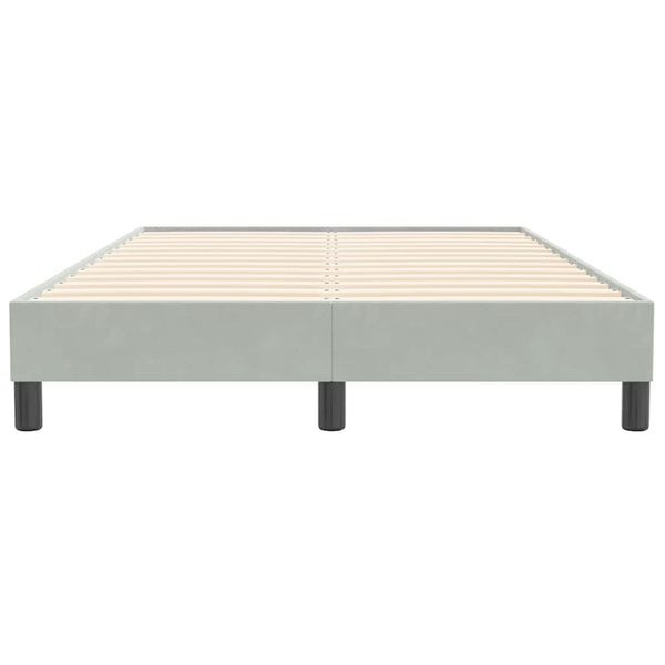 Boxspringbett 120x210 cm Hellgrau Samt