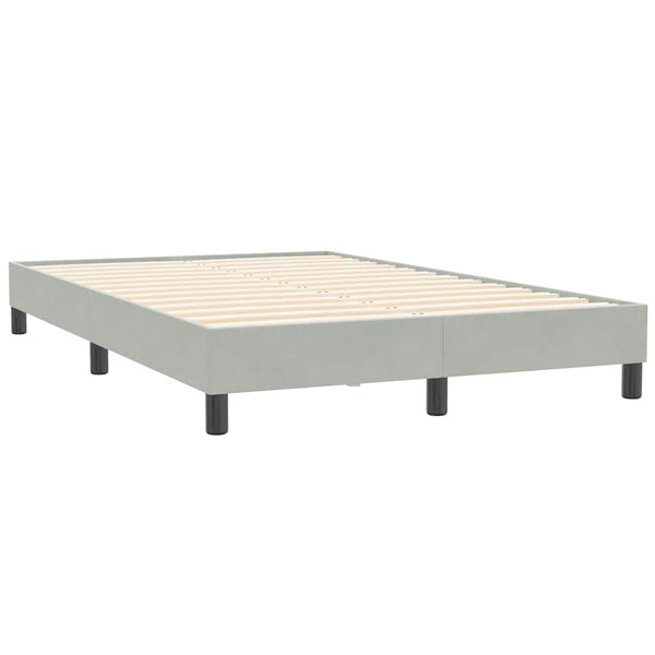 Boxspringbett 120x210 cm Hellgrau Samt