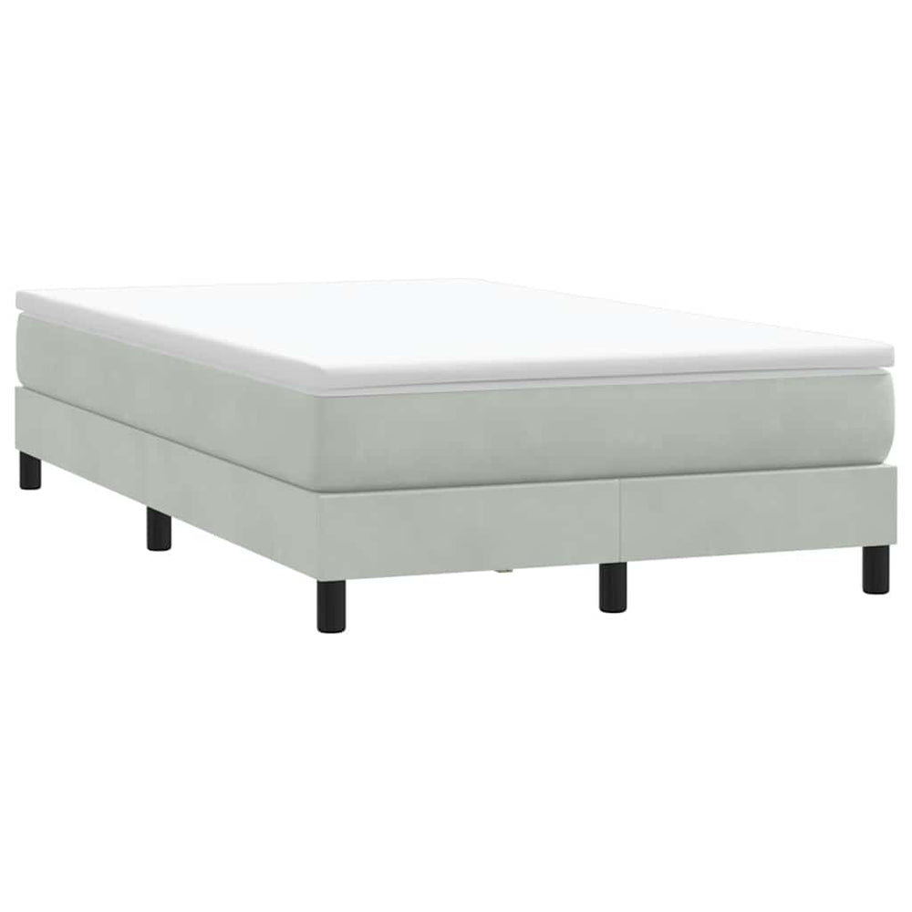 Boxspringbett 120x210 cm Hellgrau Samt