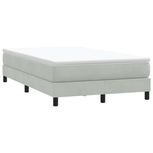 Boxspringbett 120x210 cm Hellgrau Samt