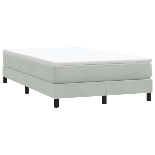 Boxspringbett 120x210 cm Hellgrau Samt