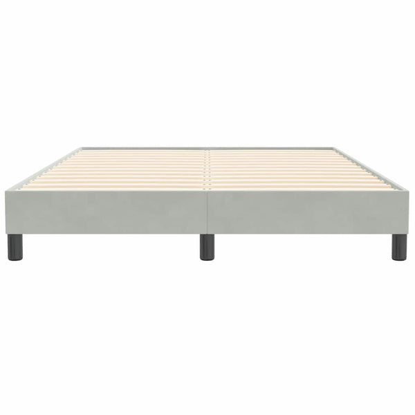 Boxspringbett 140x210 cm Hellgrau Samt Ohne Matratze
