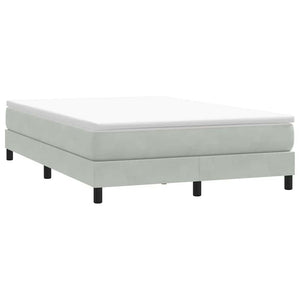 Boxspringbett 140x210 cm Hellgrau Samt Ohne Matratze