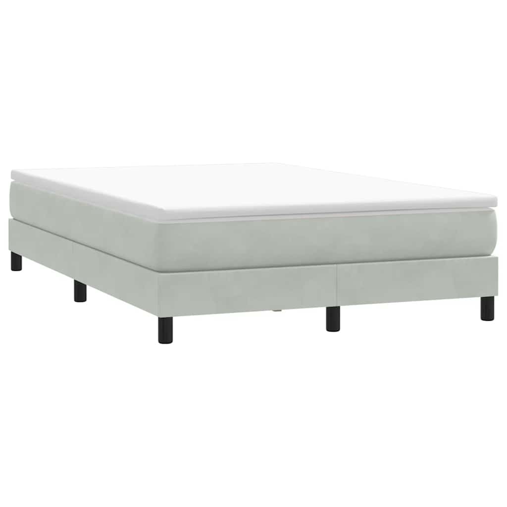 Boxspringbett 140x210 cm Hellgrau Samt Ohne Matratze