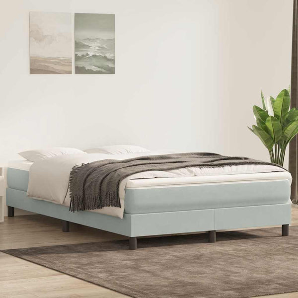 Boxspringbett Hellgrau 160x210 cm Samt