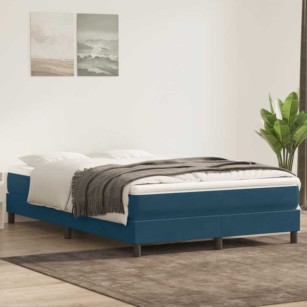 Boxspringbett Dunkelblau 160x210 cm Samt