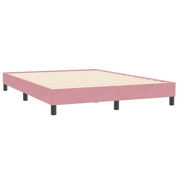 Boxspringbett Rosa 160x210 cm Samt Ohne Matratze