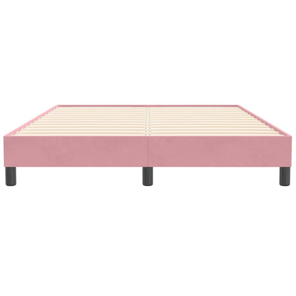 Boxspringbett Rosa 160x210 cm Samt Ohne Matratze