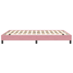 Boxspringbett Rosa 160x210 cm Samt Ohne Matratze