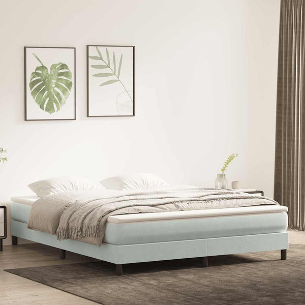 Boxspringbett Hellgrau 180x210 cm Samt