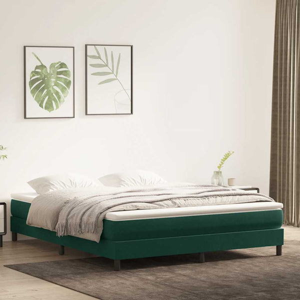 Boxspringbett Dunkelgrün 180x210 cm Samt