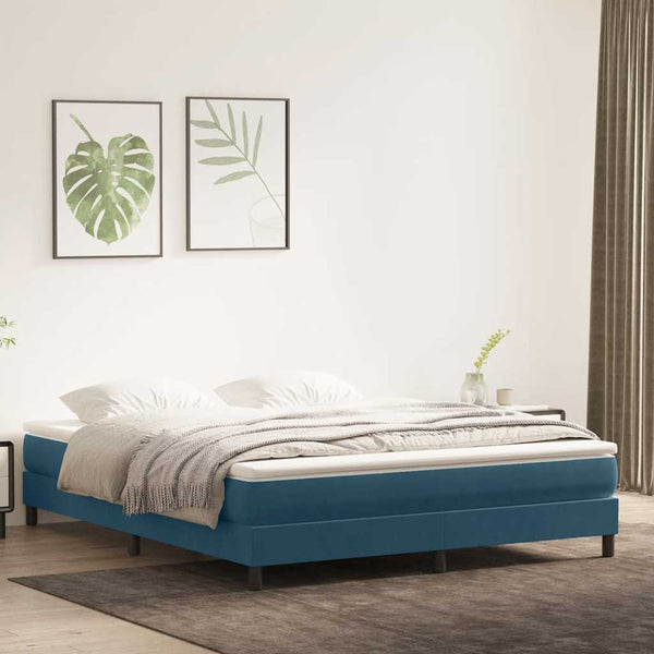 Boxspringbett Dunkelblau 180x210 cm Samt