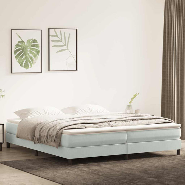 Boxspringbett Hellgrau 200x210 cm Samt