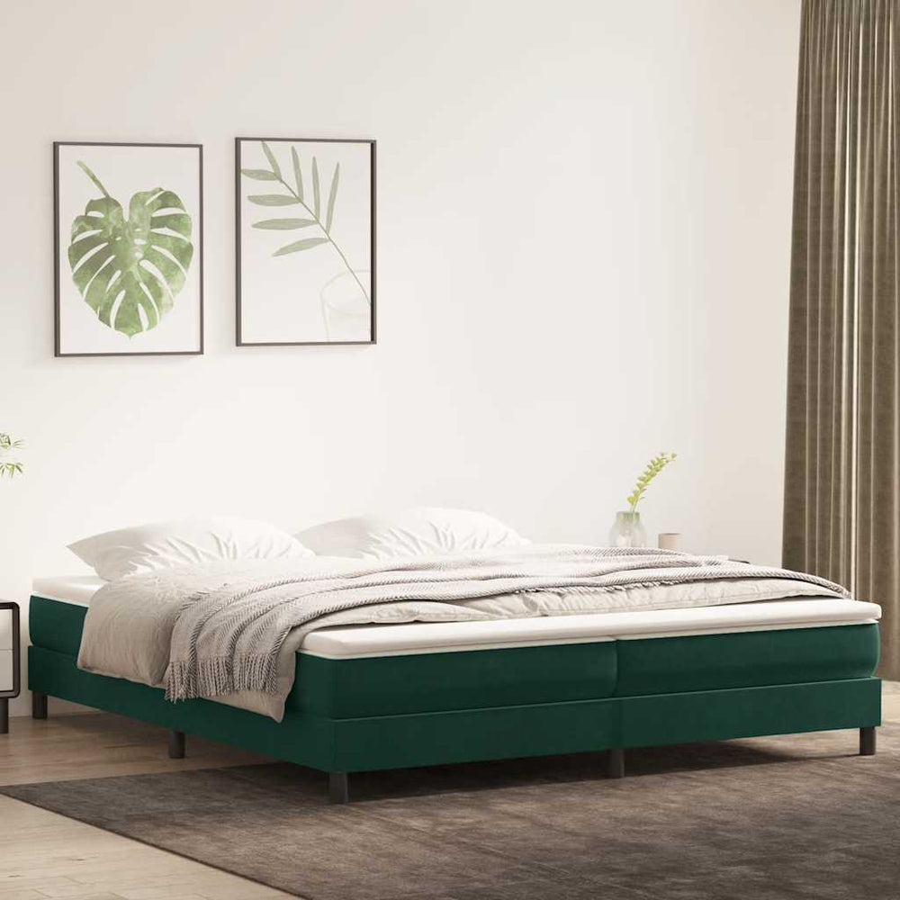 Boxspringbett Dunkelgrün 200x210 cm Samt