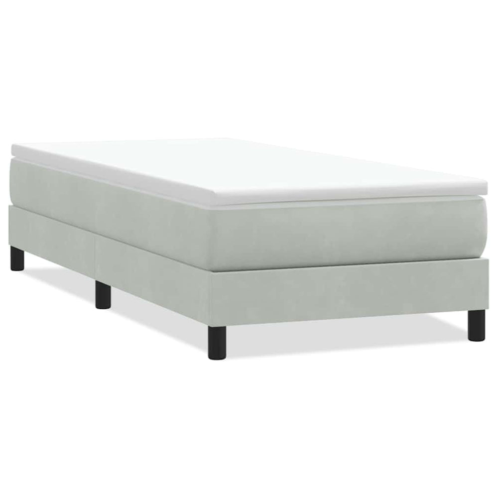 Boxspringbett 80x220 cm Hellgrau Samt