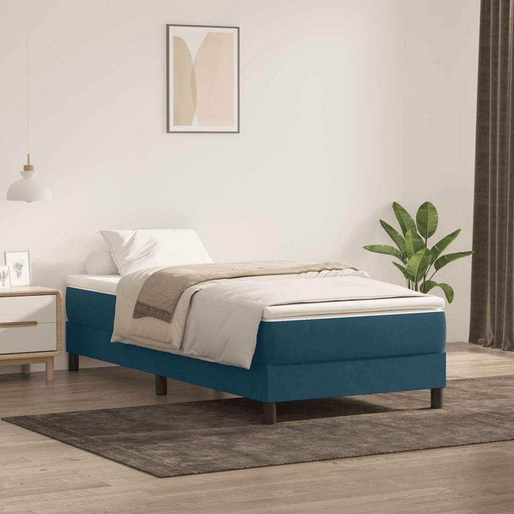 Boxspringbett Dunkelblau 80x220 cm Samt