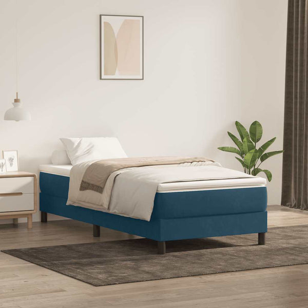 Boxspringbett Dunkelblau 80x220 cm Samt