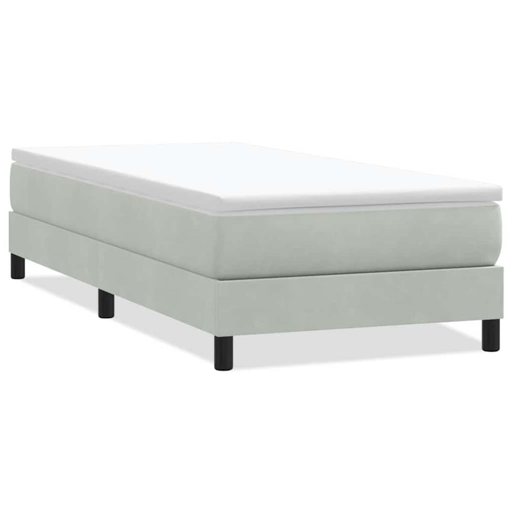 Boxspringbett Hellgrau 90x220 cm Samt