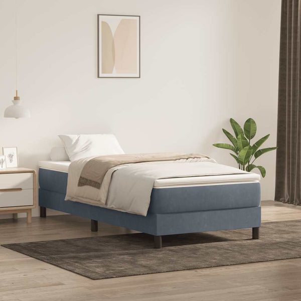 Boxspringbett Dunkelgrau 90x220 cm Samt