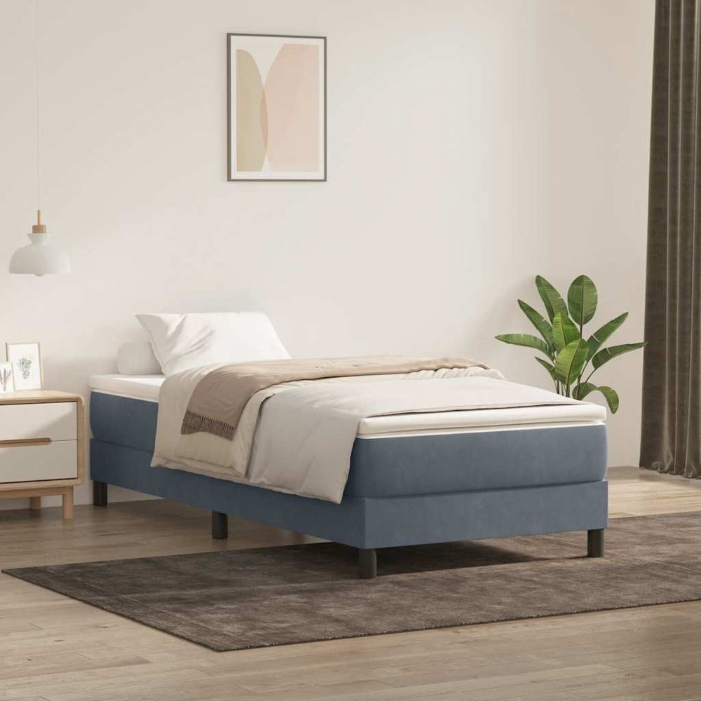 Boxspringbett Dunkelgrau 100x220 cm Samt
